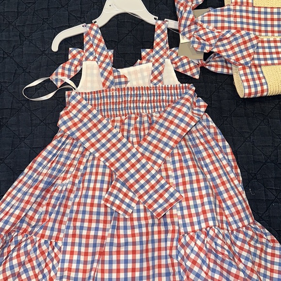 Tahari red white and blue bow dress and bag size 5 - Picture 3 of 4